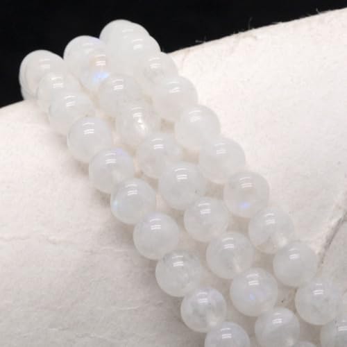 Justinstones Gem Semi Precious Gemstone 3pcs 4mm Round Beads Stretch Bracelet 6.5 Inch Unisex - color: Moonstone