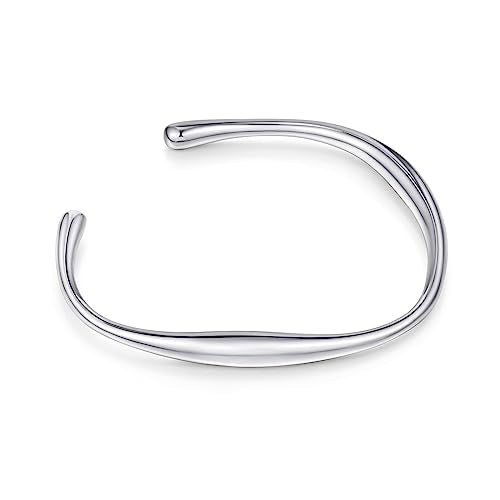 WOWORAMA Teardrop Gold Cuff Bracelets for Women Adjustable 18K Gold Plated Chunky Open Cuff Bangle Bracelets Minimalist Thick Gold Wrist Cuff Bracelets - color: Irregular Cuff - White-Gold Square