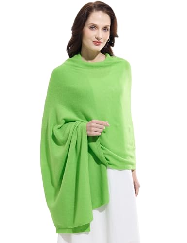 Soft Cashmere Blend Wrap Chic Scarf Stole for Women Wayfarer Travel Extra Large 87"x28" - color: Pea Green