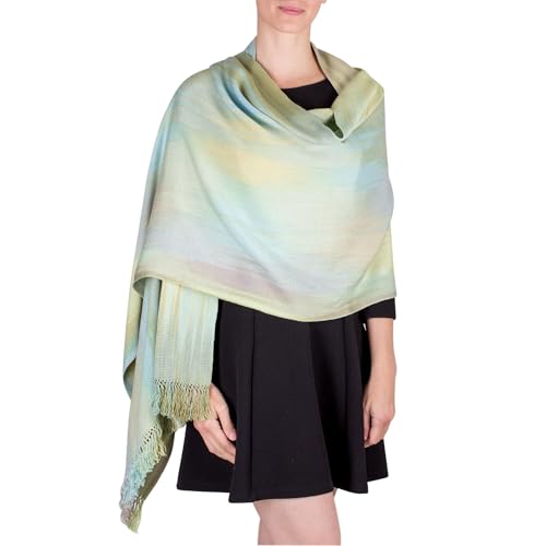 NOVICA Rayon shawl, 'Serenity's Ethereal Inspiration'