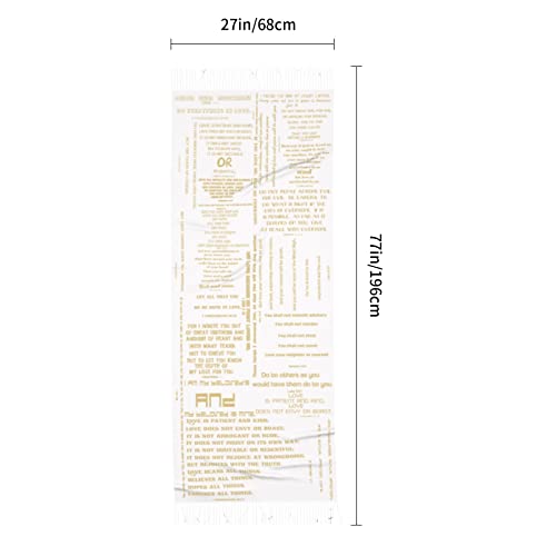 Presents for Women,White Religious Christian Jesus Loves Me Bible Verse Fringe Pashmina Shawl Wrap for Bridal Wedding Party - color: White Gold Love