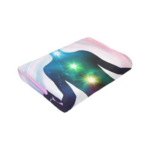 Space Meditation with Glowing Chakras Premium Flannel Blanket - Lightweight Throw for Bed & Sofa, Double-Sided Geometric Print50 X40 - size: 50"x40"