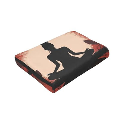 Healthy Living Yoga Blanket Anti Pilling Throw Woman Sitting in The Lotus Position Fleece Flannel Lightweight Cozy Bedspread Living Room Women Adults and Kids Bed Sofa 60"X50" - color: Healthy Living Yoga