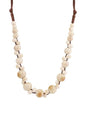 MINACHI Hippie Boho Colorful Ceramic Round Beads Strand Necklace, Bohemian Fashion Statement Jewelry Gift for Women - color: S06