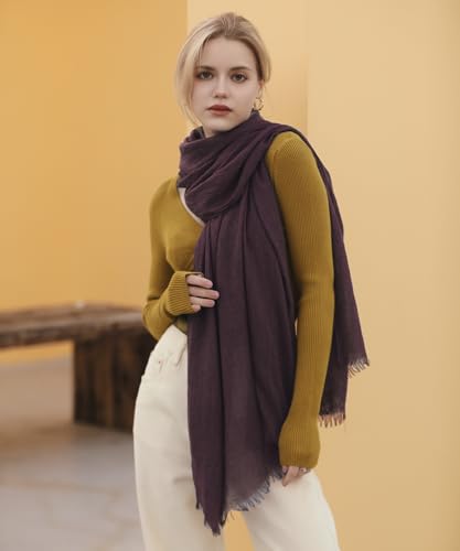 Harewom Lightweight Gauze Linen Feeling Shawl Wraps for Women Beach Summer Scarf for Evening Wedding Dresses - color: Shawl Wraps - Brown