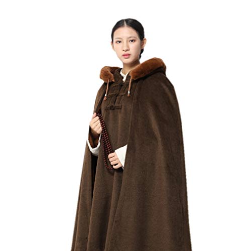 DGXIN Winter Velvet Zen Practice Meditation Cloak 100cm - color: Coffee