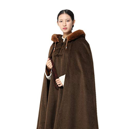 DGXIN Winter Velvet Zen Practice Meditation Cloak 100cm - color: Coffee