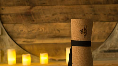 Natural Yoga and Exercise Mat - Excellent Grip and Joint Protection, Includes Carry Strap. - color: Cork - 5mm
