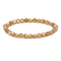 Angelstones Handmade Natural Healing Gemstone 6mm Round Beads Stretch Crystal Bracelet 7 Inch Unisex - color: Red Sunstone