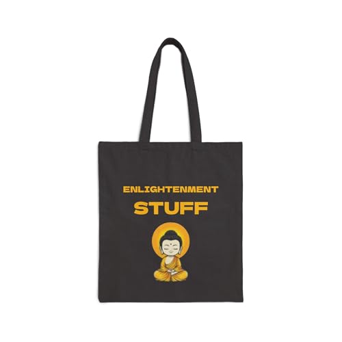 Enlightenment Stuff Tote Bag Mindful, Minimalist, Spiritual Gift | Yoga Bag, Meditation Tote, Zen Shopper Bag - color: Black