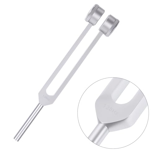Tuning Fork for Healing 128Hz with Hammer, Sound Healing Therapy Frequency Tool for Meditation, Reiki Supplies Kit, Aluminum Alloy 128 Hz Wellness Instrument with Pouch