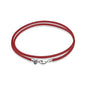 Leather Necklace for Men Women with Solid 925 Sterling Silver Lobster Clasp 3mm Black/Brown/LightBrown/Red Leather Necklace Cord 16/18/20/22/24/26/30 Inches - size: 26, style: Dark Red Leather Necklace