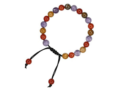 Amazing Gemstone Bracelet for Teens - Yellow Jasper Lepidolite Carnelian Bracelet Set for Men Women Healing Calming Anxiety Stress Relief Gifts Pulseras Para Hombres Mujer (Adjustable) (Teenagers) - color: Teenagers