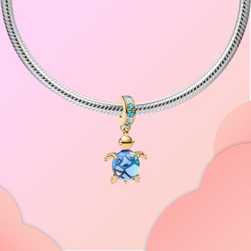 Prayer Cross Elephant Airplane Suitcase Charm 925 Sterling Silver Charms fits for Bracelets Necklace Pendant Bead Charms Jewelry Gift for Women Family - color: Golden Turtle Charm