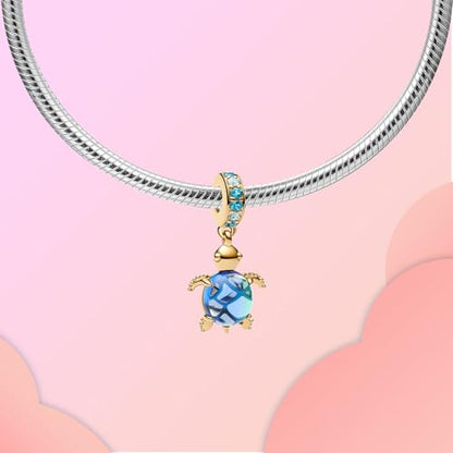 Prayer Cross Elephant Airplane Suitcase Charm 925 Sterling Silver Charms fits for Bracelets Necklace Pendant Bead Charms Jewelry Gift for Women Family - color: Golden Turtle Charm