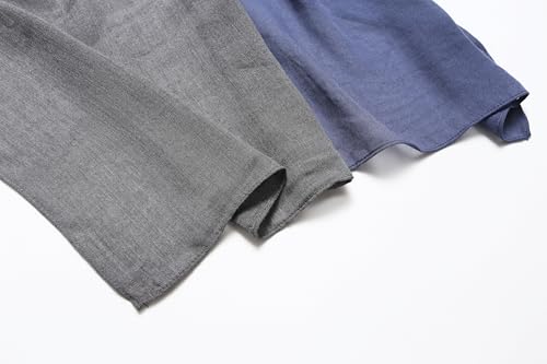 Jeelow Solid Color Scarf Wrap Shawl for Women Men – Soft Lightweight Head Scarf, All Season, Travel Beach Office Daily Wear - color: Blue Jean Hollow Out
