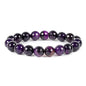 Justinstones Gemstone Crystals Chakra Beads Bracelet Crystal Healing 10mm Round Stretchable Bracelet for Her Gift - color: Faceted Purple Agate