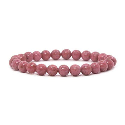 Justinstones Gem Semi Precious Gemstone 8mm Round Beads Stretch Bracelet 7 Inch Unisex - color: AA Thulite