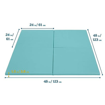 ECR4Kids SoftZone Play Patch Activity Mat Squares, Modular Playmat, Seafoam, 4-Pack - color: Seafoam
