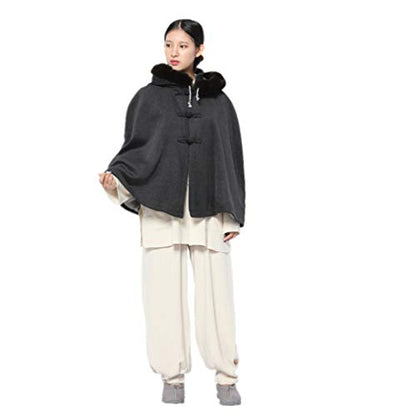 DGXIN Unisex Meditation Hooded Monk Cloak One Size Length 60cm - color: Dark Grey