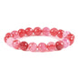 Justinstones Gemstone Crystals Chakra Beads Bracelet Crystal Healing 10mm Round Stretchable Bracelet for Her Gift - color: Faceted Dyed Pink Banded Agate