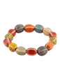 MINACHI Boho Hippie Colorful Ceramic Beads Strand Stretch Bracelet, Bohemian Summer Beach Jewelry Gift for Women - color: S06