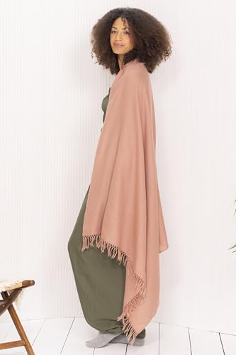 likemary Pashmina Shawls and Wraps - Large Merino Wool Blanket Scarf for Women - Handmade Travel, Meditation & Festival Wrap - color: Dusty Pink 40" X 80"