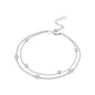 925 Sterling Silver Bracelet for Women,Silver Bracelet Chain Presents for Sister Daughter and Friend, Women's Jewelry for the Daily Occasion - color: Silvery | Simple Double Layer Chain