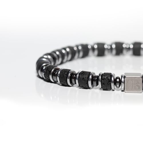 Tigranes Premium Natural Stone Bracelet Collection – Handmade Gemstone Jewelry in Luxury Branded Gift Box - style: Lava Stone
