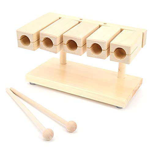 ACAGALA Wood Percussion Block 5 Tones Rhythm Maple Blocks with Hammer for National Opera Music