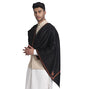 Zamour Large Kashmiri Scarf Shawl Prayer Wrap for Men, Original Kingri Sozni Embroidery