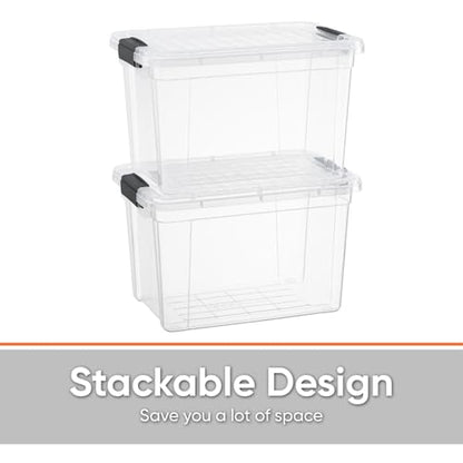 Superio Clear Storage Box with Lid, 2.5 Quart Plastic Container Bins for Organizing, Stackable Crates, BPA Free, Non Toxic, Odor Free, Organizers - size: 2.5 Quart