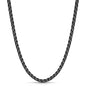 Fiusem Black Wheat Chains for Men and Women, 2/2.5/3/4/5mm Stainless Steel Necklace Chain, Mens Necklace Jewelry Gift 16-28 Inch - size: 20 Inches, style: Black 3MM