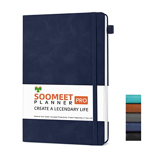 Lined Journal Notebook, 200 Pages, Leather Hardcover Notebooks, A5 College Ruled Thick Classic with Pen Loop Notebook Journals for Writing, for Women Men Office School, 5.75'' X 8.38'', Blue - color: Blue