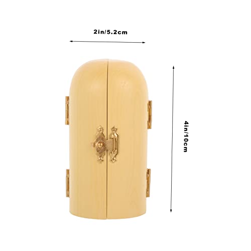 ABOOFAN Wood Buddha Statue Yellow Birch Carving 3-Compartment Box Small Buddha Figurine for Zen Decor Home and Office Decoration