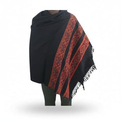Handloom Wool Meditation Shawl, Oversized Wrap Throw, Gift for Men and Women - color: Ht-fine12