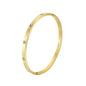 4mm Width Thin Love CZ Bangle Bracelet for Women - color: Gold