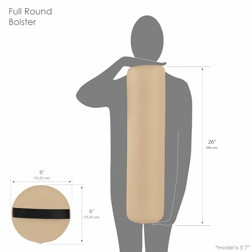EarthLite Massage Bolster Pillow Full Round – Durable, Easy to Clean 100% PU Upholstery incl. Strap Handle/Professional Quality CFC-Free/Back Pain Relief - color: Teal