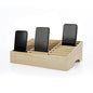 24-Grid Wooden Cell Phone Holder Desktop Organizer Storage Box for Classroom Office (24-Grid) - size: Natural 24-Grid