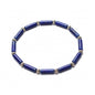 Lapis Lazuli Healing Bracelet – Real Crystal Beads for Stress Relief, Meditation & Chakra Balance – Natural Gemstone Jewelry Gift for Women & Men, Adjustable Stretch Fit - style: Tube Bead - Silver color Accent （no gift box）