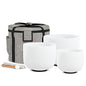 CVNC 440HZ 6" A Note 8" F Note and 10" C Note Frosted Quartz Crystal Singing Bowl Chakra Set of 3 with Carry Case Bag for Sound Healing Meditation - color: White-AFC, size: 6-10 inch
