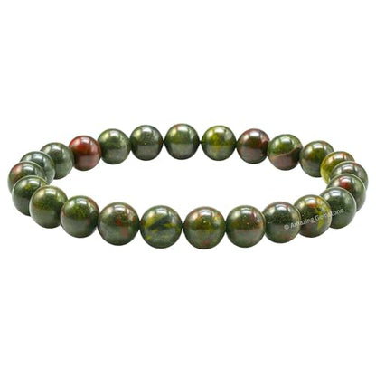 Amazing Gemstone Crystal Bracelet for Women Men's Gifts - Protection Healing Crystal Bracelet - 8mm Gemstone Beaded Stretchable Bracelet Pulseras Para Hombres Mujer Stocking Stuffers Mothers Day Gift (Dragon Bloodstone) - color: Dragon Bloodstone