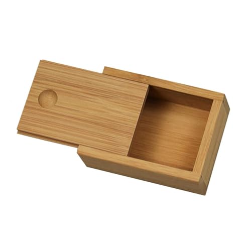 Bamboo Pull-out Lid Storage Box Chic Jewelry Case Retro Decorative Organizer for Home and Office Practical Desktop Decor