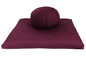 Kapok Zafu and Zabuton Meditation Cushion Set (2pc) - color: Burgundy