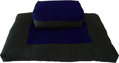D&D Futon Furniture Black/Navy Zabuton Zafu Set, Yoga, Meditation Seat Cushions, Kneeling, Sitting, Supporting Exercise Pratice Zabuton & Zafu Cushions.