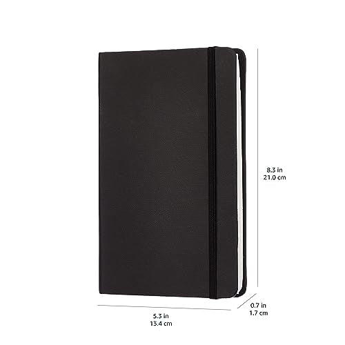 Amazon Basics Classic Blank Notebook, 240 Pages, Hardcover, Black, 5 x 8.25-Inch - size: 1 Pack, style: Unruled