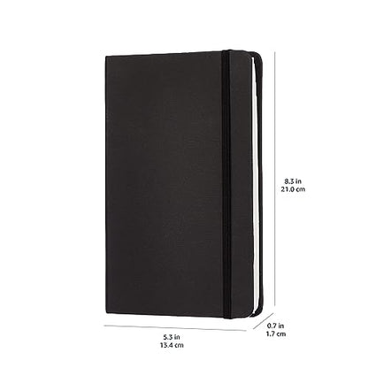Amazon Basics Classic Blank Notebook, 240 Pages, Hardcover, Black, 5 x 8.25-Inch - size: 1 Pack, style: Unruled