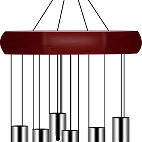 2 Pack Pgzsy Memorial Wind Chimes Outdoor Large Deep Tone, Elegant Sympathy Wind-Chime Personalized with 6 Tuned Tubes for Garden Patio Balcony and Home