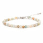 Crystal Bracelet for Women, Natural 4mm Faceted Beads Adjustable Bracelet, Small Beaded Healing Gemstone Bracelet - color: Multicolor Amazonite