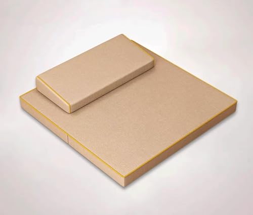 Large and Meditation Cushion,Square Handcrafted Meditation Mat,Portable Foldable Floor Cushion Outdoor Coconut Fibre Linen Yoga Cushion(Size:60x60cm(24x24inch),Color:Champagne Color-1) - color: Champagne Color-1, size: 60x60cm(24x24inch)